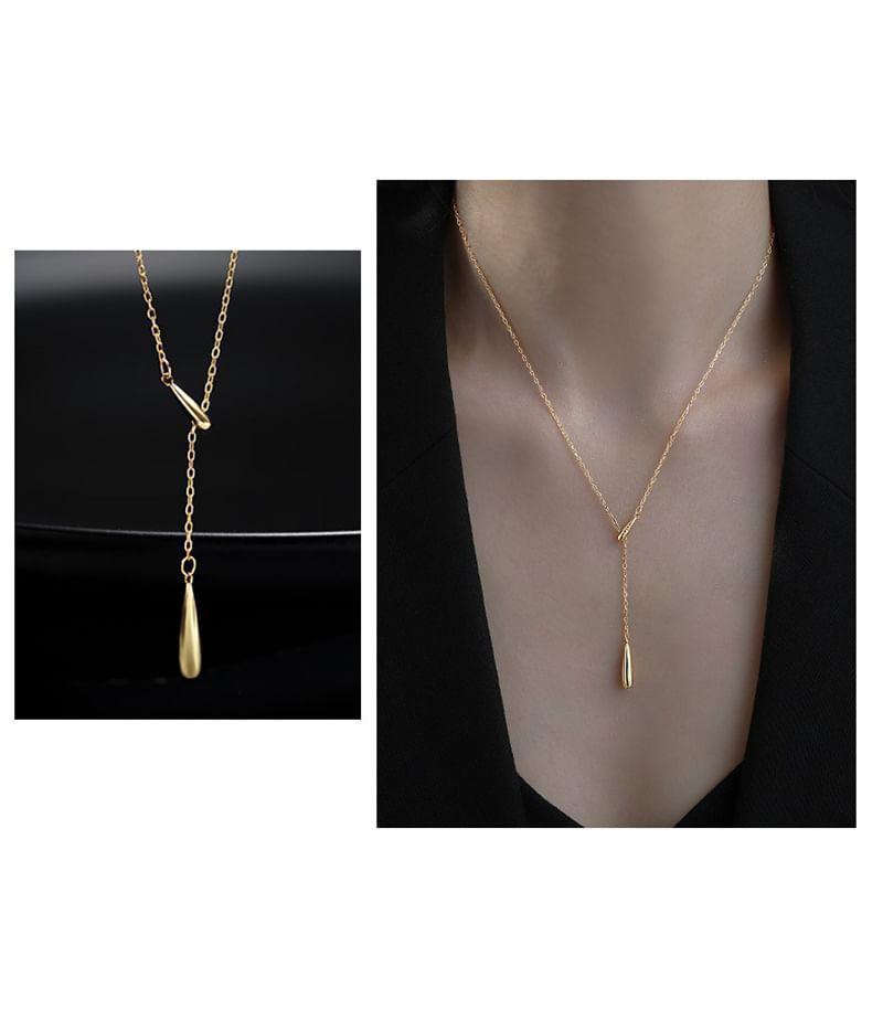 Droplet Alloy Lariat Necklace Product Image