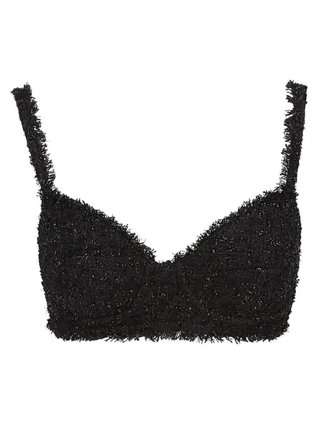 BALENCIAGA Tweed Bra Top In Black Product Image