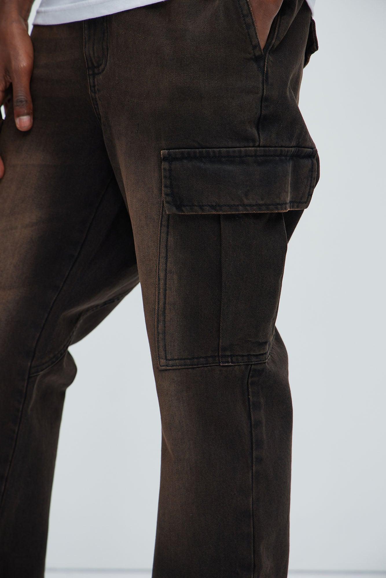 Vito Stacked Skinny Flare Jeans - Brown Product Image