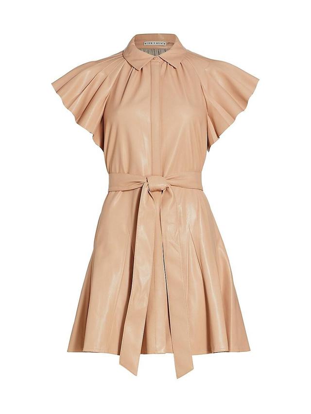 Womens McKell Belted Faux Leather Minidress Product Image