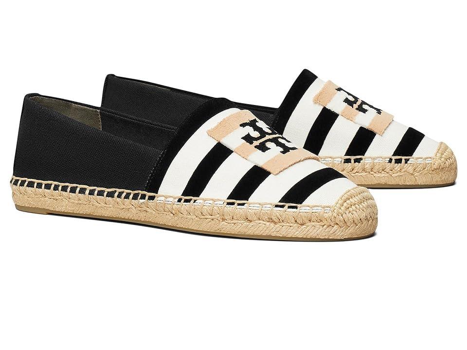 Tory Burch Double T Espadrille (Natural/Nero) Women's Flat Shoes Product Image