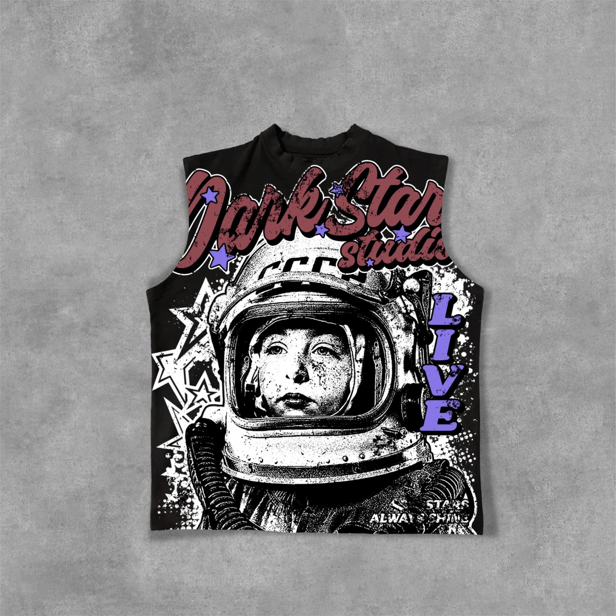 Darkstar - New Pattern Print Astronaut - Alive Graphics Cotton Tank Top Product Image