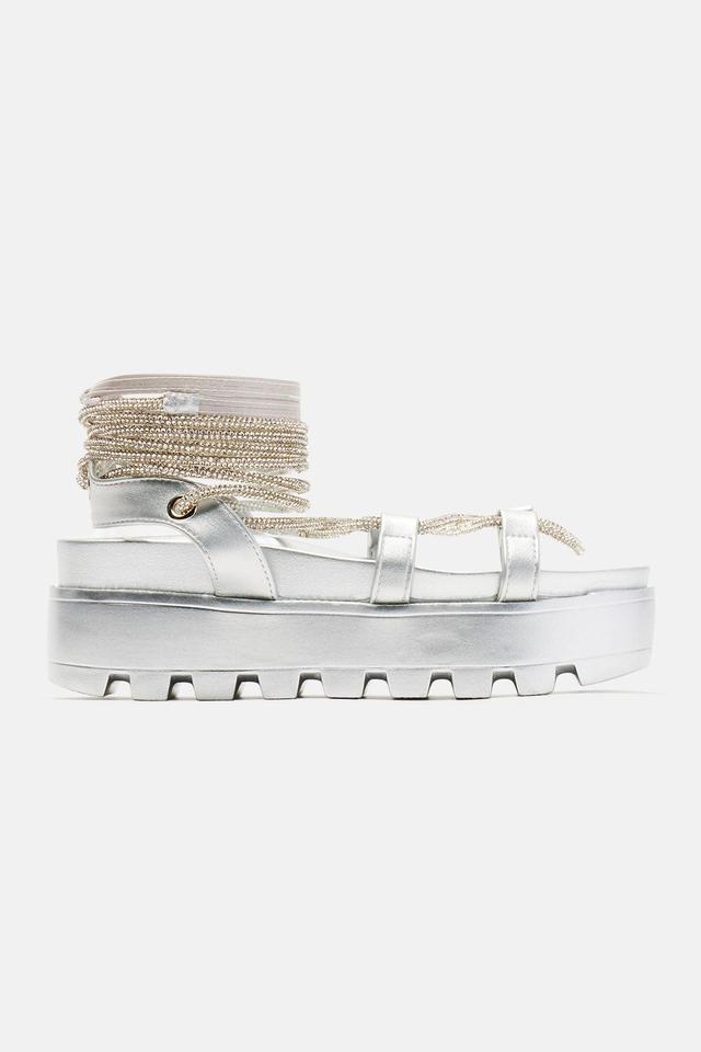 How I Like It Wrap Up Sandals - Silver Product Image