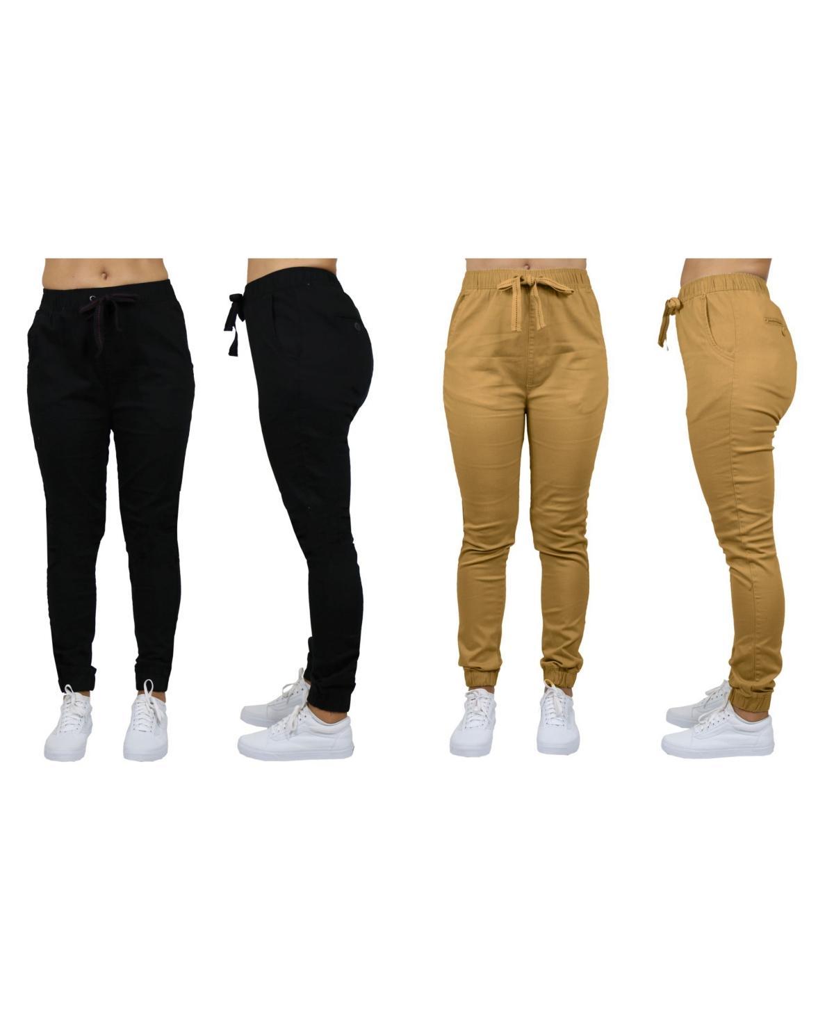 Galaxy By Harvic Womens Basic Stretch Twill Joggers, Pack of 2 Product Image