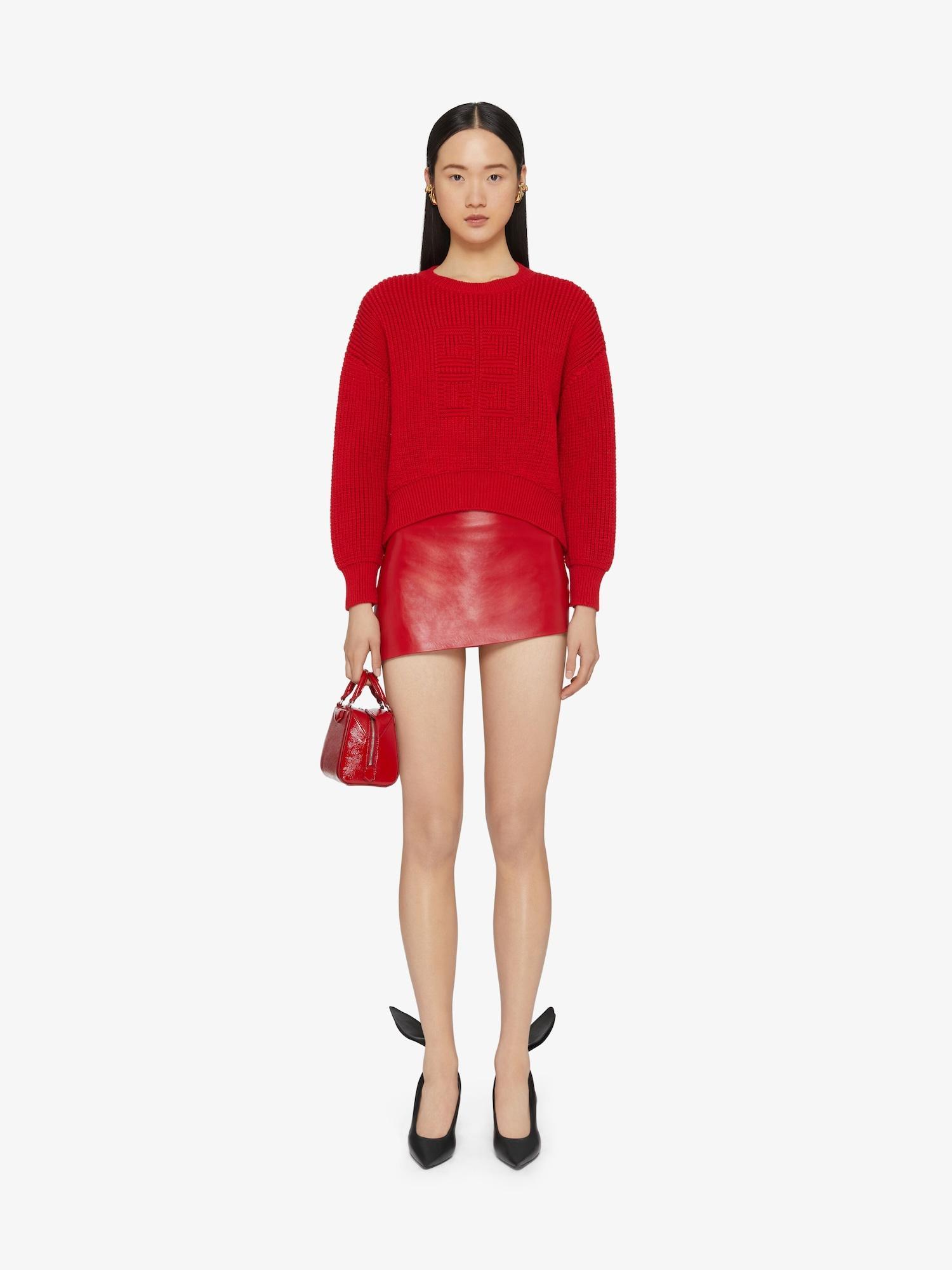 Cropped 4G sweater in waffle wool Product Image