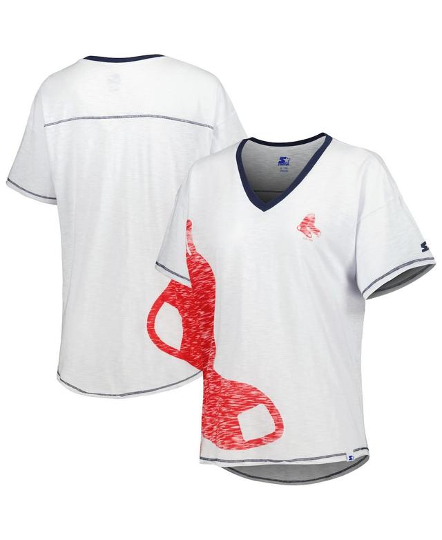 Womens Starter White Boston Red Sox Perfect Game V-Neck T-shirt Product Image