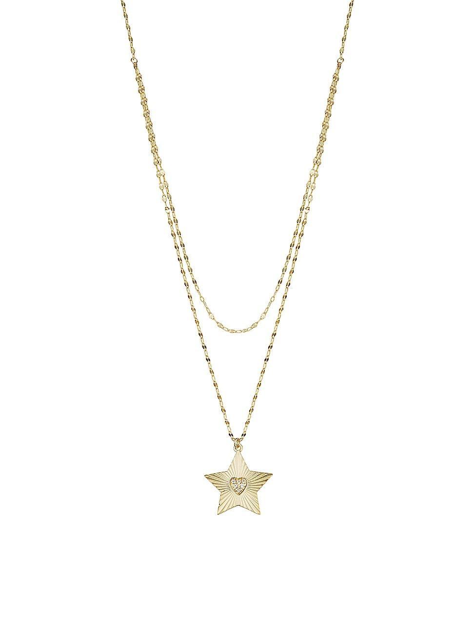 Womens 14K Yellow Gold Starburst Layered Necklace product image