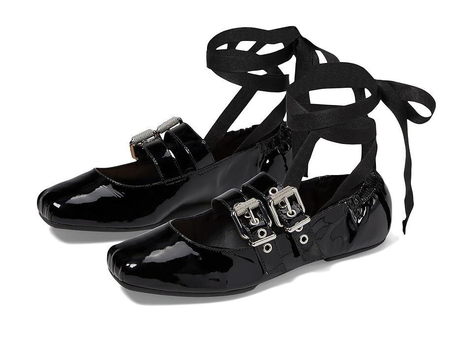 Womens Raika Patent Leather Lace-Up Flats Product Image