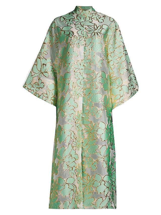 Womens Floral Brocade Maxi Caftan Dress Product Image