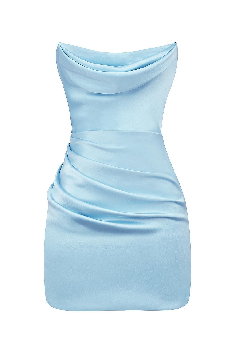 Odelle Ocean Blue Strapless Mini Dress Product Image