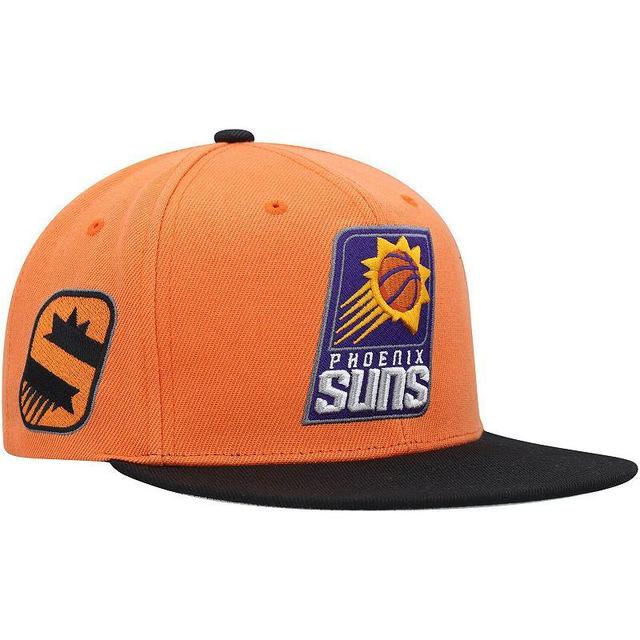 Mens Mitchell & Ness Orange/Black Phoenix Suns Side Core 2.0 Snapback Hat Product Image