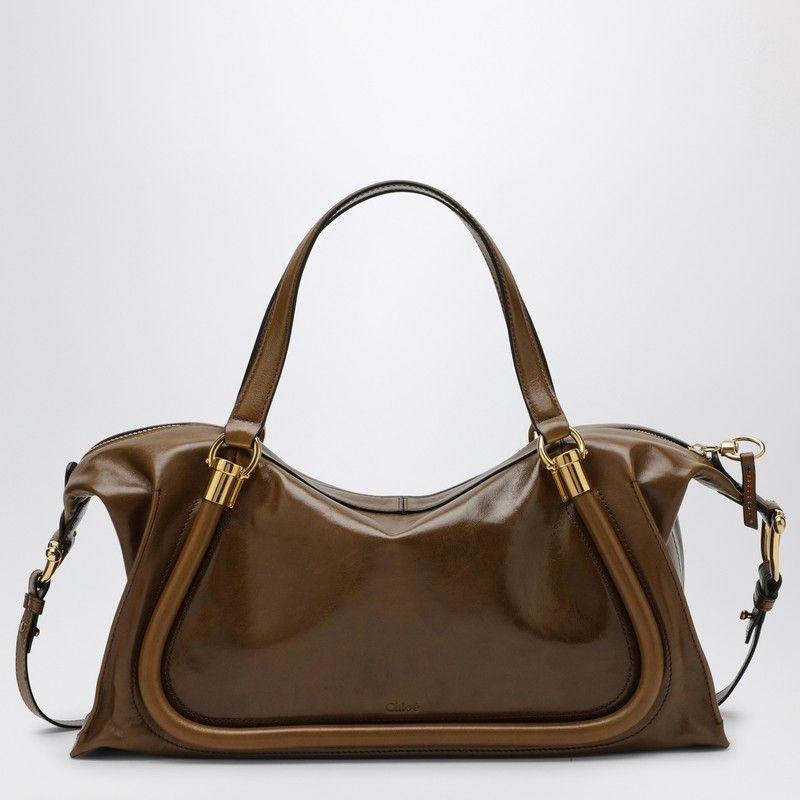 Chloe Paraty 24 Bag In Shiny Bronze-brown Leather Women Product Image