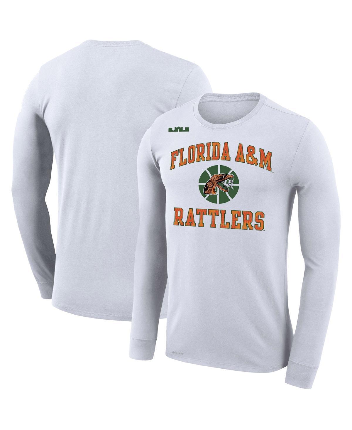 Mens Nike x LeBron James White Florida A&M Rattlers Collection Legend Performance Long Sleeve T-shirt Product Image