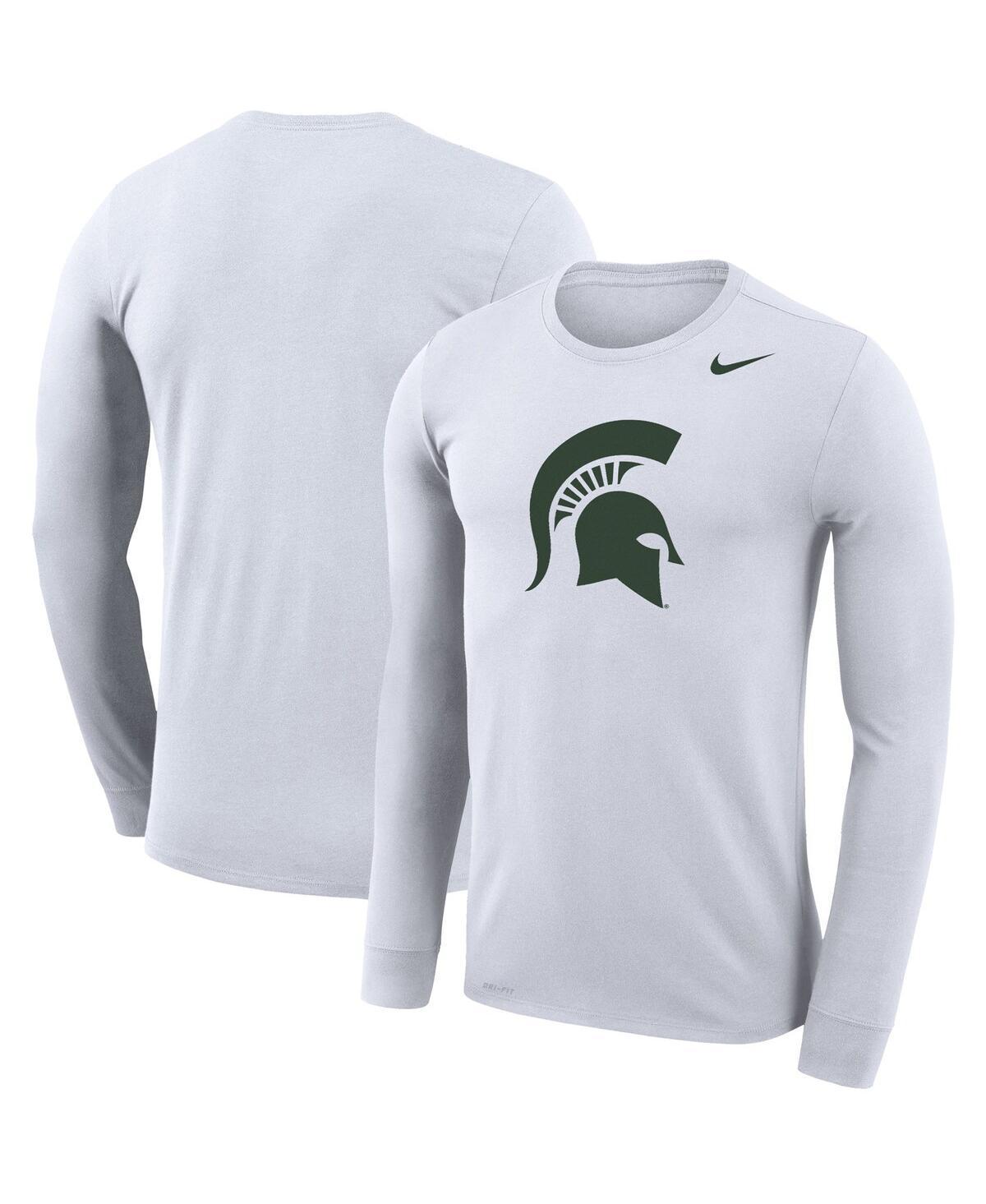 Mens Nike White Michigan State Spartans School Logo Legend Performance Long Sleeve T-Shirt MSU White Product Image