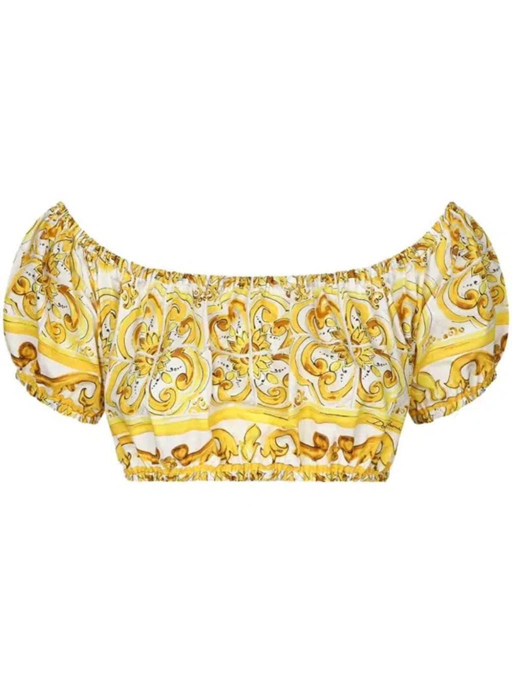 DOLCE & GABBANA Maioliche Top In Yellow Product Image