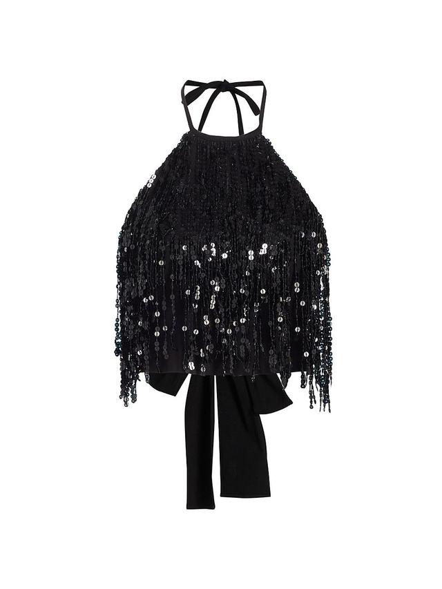 Womens La Poeta Sequin Fringe Halter Top Product Image