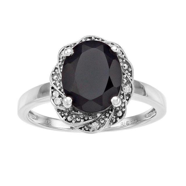 Gemminded Sterling Silver Onyx & Diamond Accent Ring, Womens Product Image