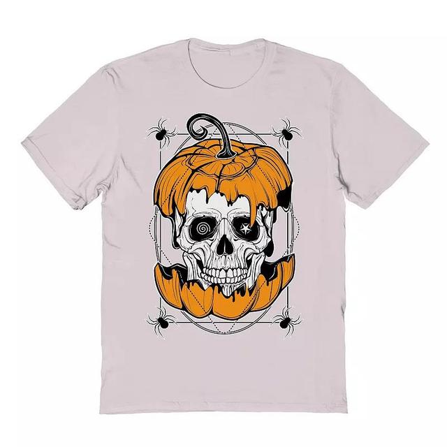 Mens Skull-Pumpkin-Halloween Halloween Graphic Tee Product Image