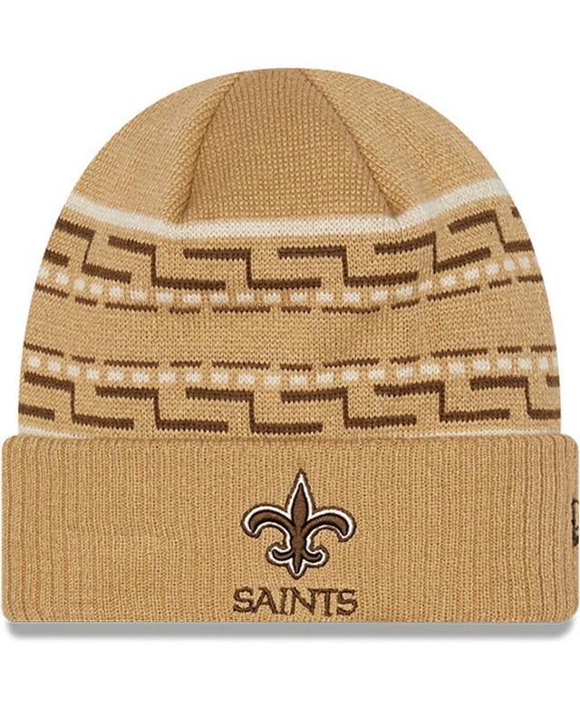 Mens New Era Tan New Orleans Saints Dude Cuffed Knit Hat Product Image