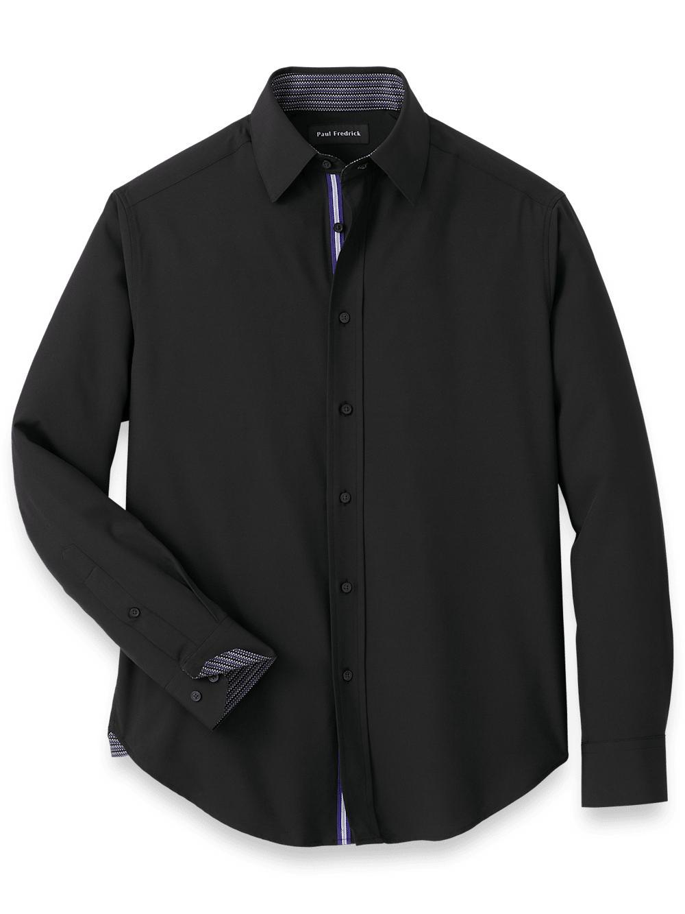 Performance Stretch Solid Casual Shirt - Black Product Image