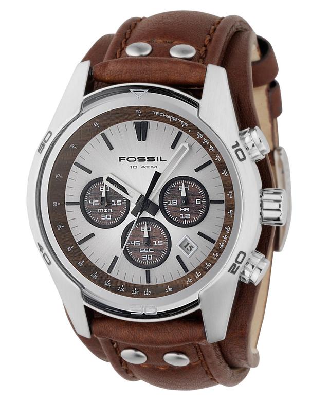 Fossil Mens Decker Brown Leather Strap Watch CH2565 Product Image