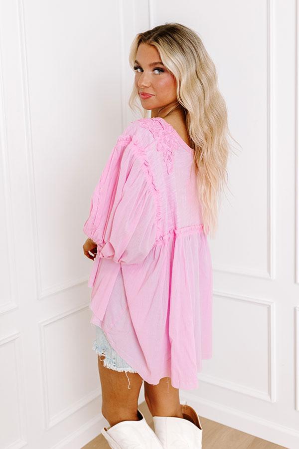 Serenity Song Babydoll Top In Pink Product Image