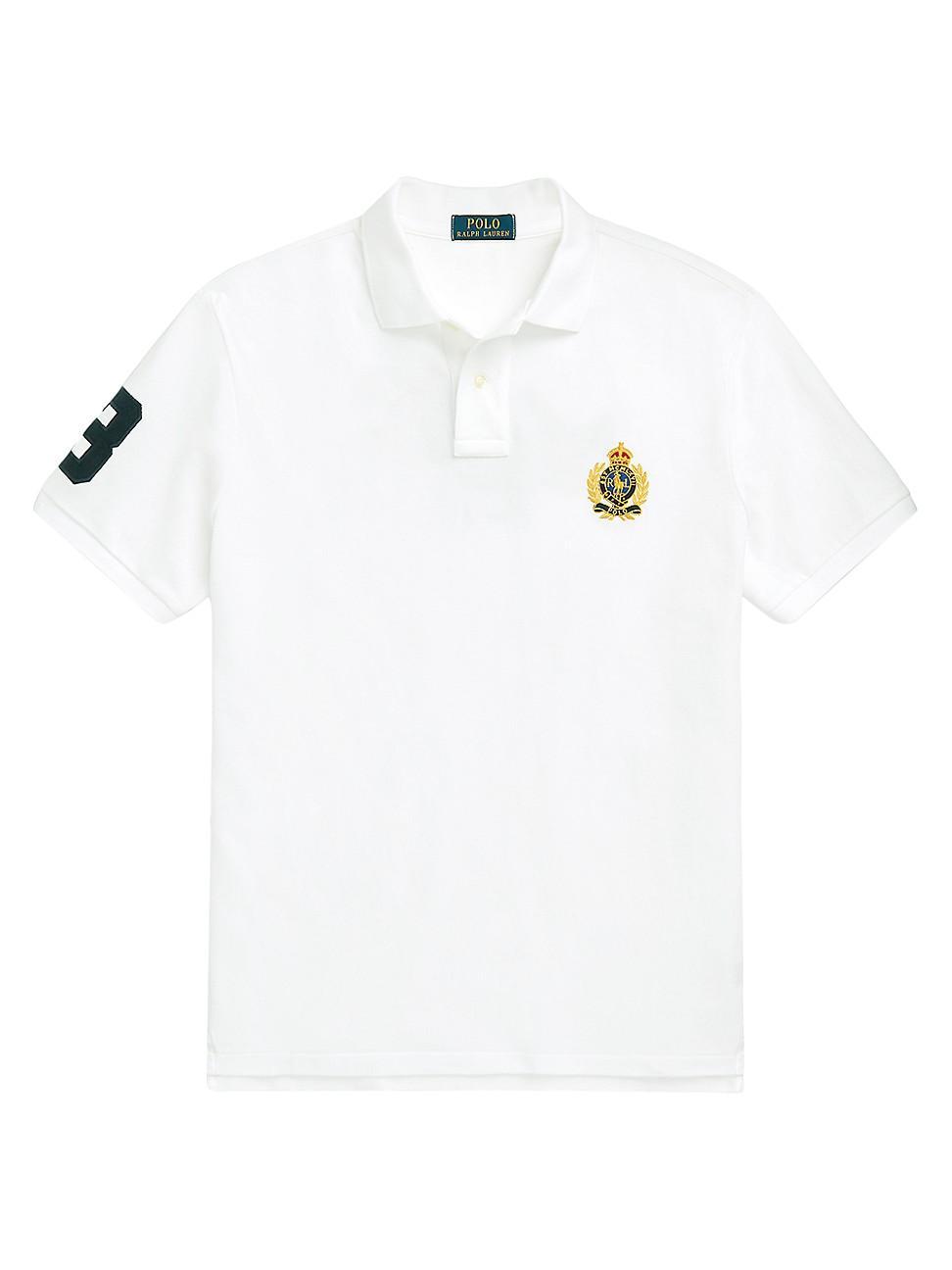 Mens Logo Patch Cotton Polo Shirt Product Image