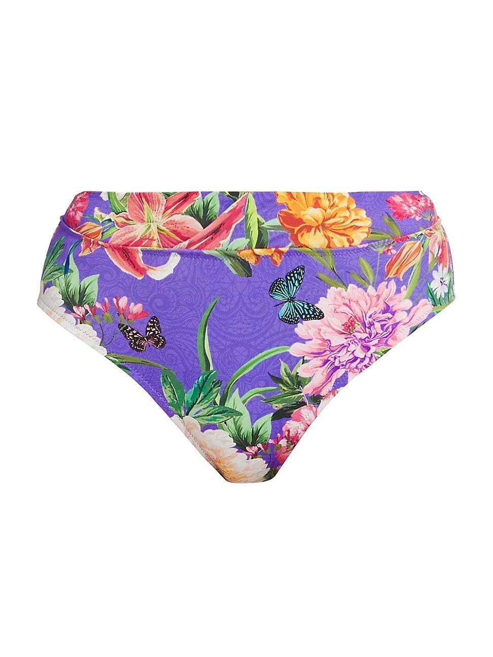 Womens Floral Crisscrossed Bikini Bottom Product Image