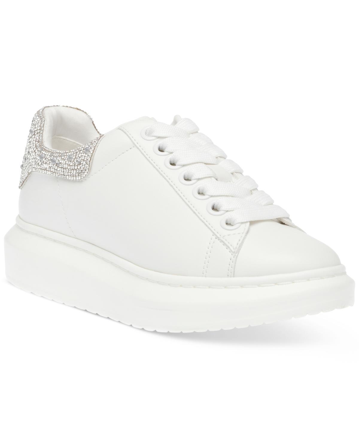 Steve Madden Glacer-R Rhinestone Detail Platform Sneakers Product Image