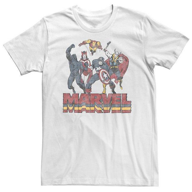 Big & Tall Marvel Comics Vintage Supers Lineup Tee, Mens Product Image