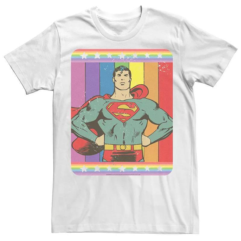 Adult DC Comics Pride Superman Rainbow Flag Portrait Tee, Mens Product Image