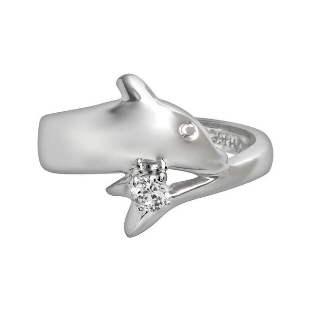 Traditions Jewelry Company Sterling Silver Cubic Zirconia Bypass Ring, Womens White Product Image