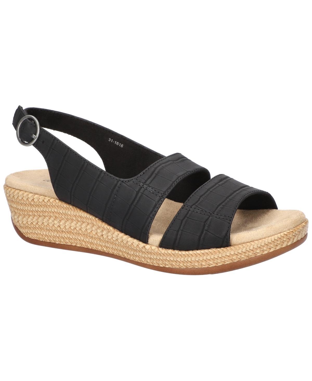 Easy Street Womens Gannett Buckle Slingback Wedge Sandals Product Image