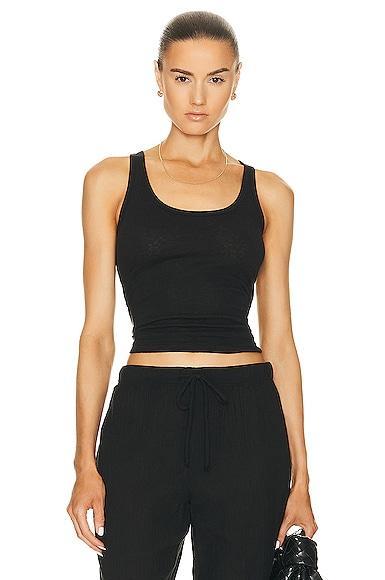 LESET Laura Scoop Neck Tank Top White. (also in ). Product Image