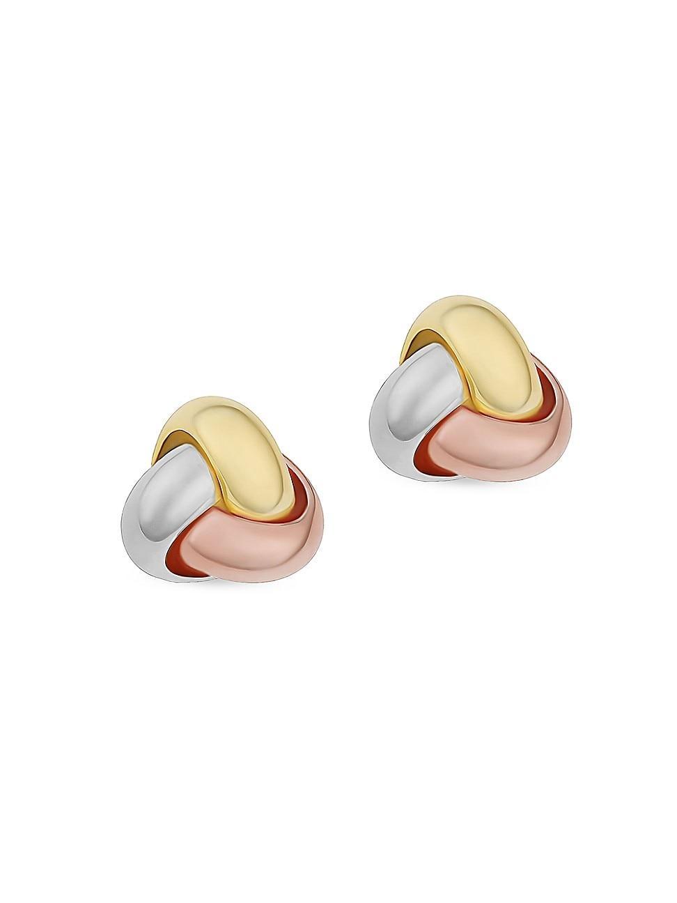 Womens 14K Tricolor Gold Forget Me Knot Studs Product Image