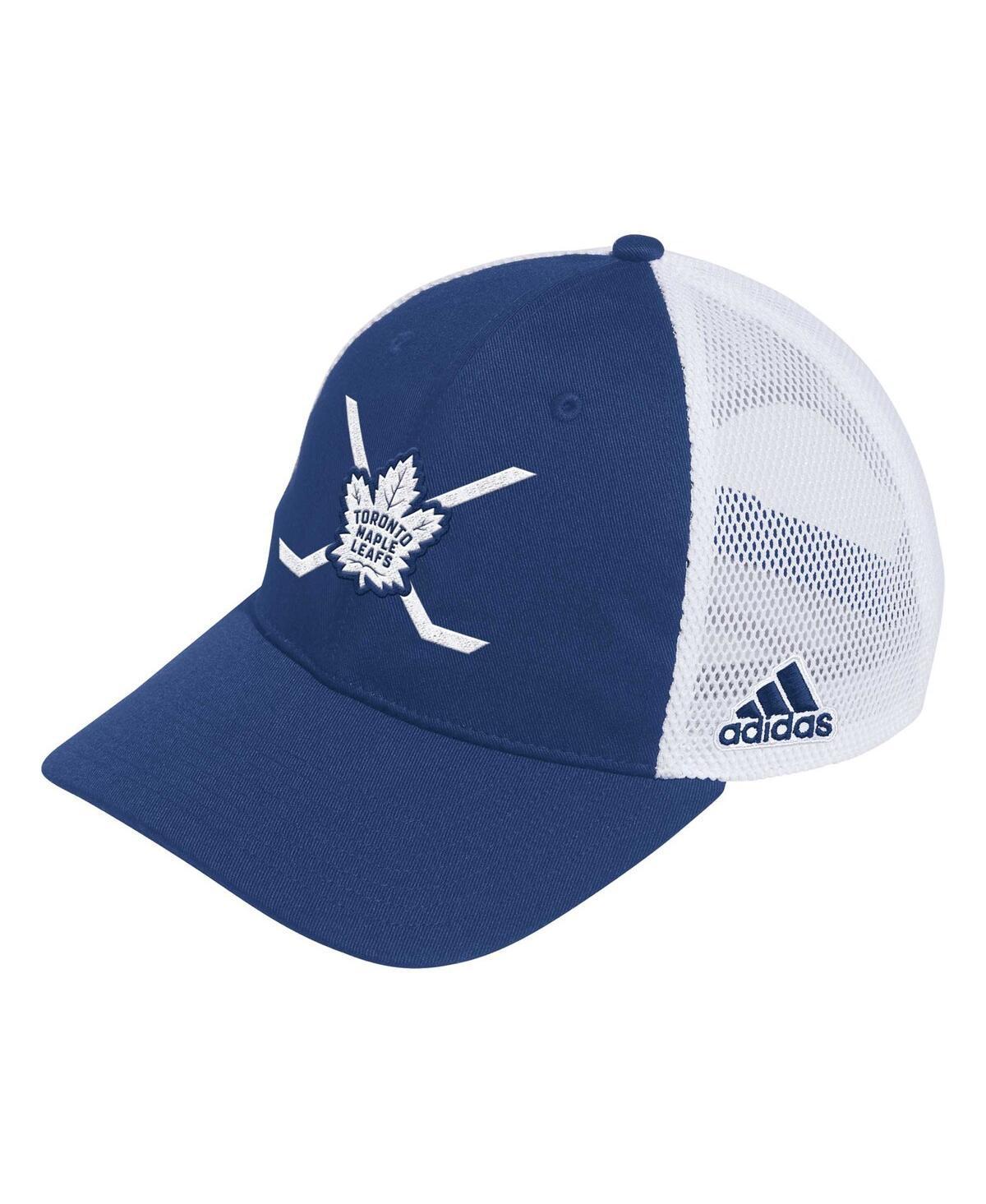 Mens adidas Blue Toronto Maple Leafs Cross Sticks Trucker Adjustable Hat - Blue Product Image