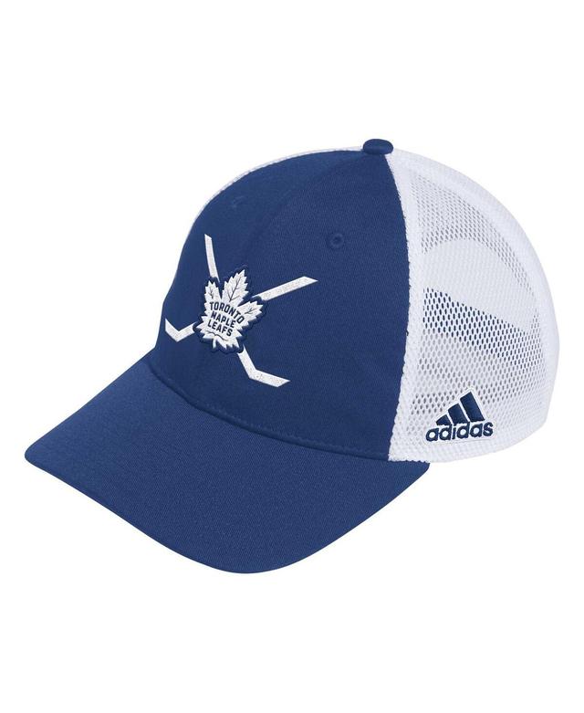 Mens adidas Blue Toronto Maple Leafs Cross Sticks Trucker Adjustable Hat - Blue Product Image