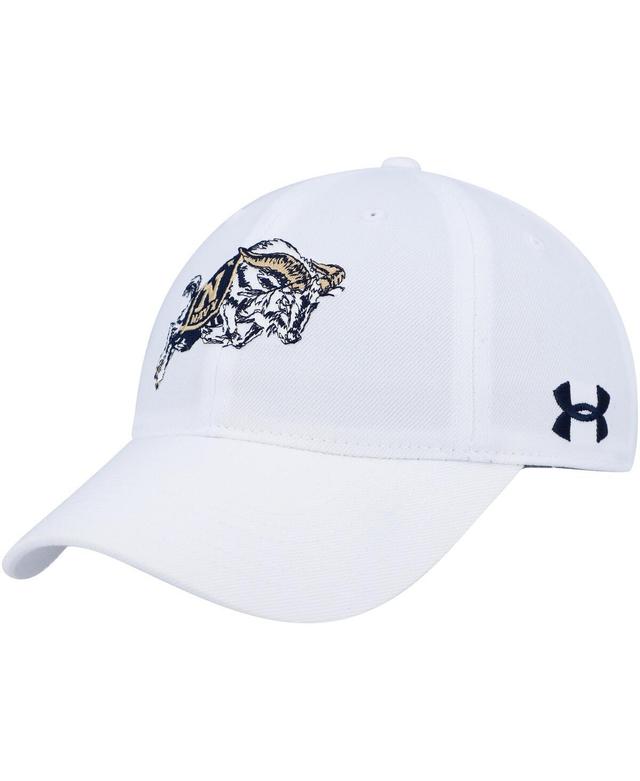 Mens Under Armour White Navy Midshipmen Classic Adjustable Hat Product Image