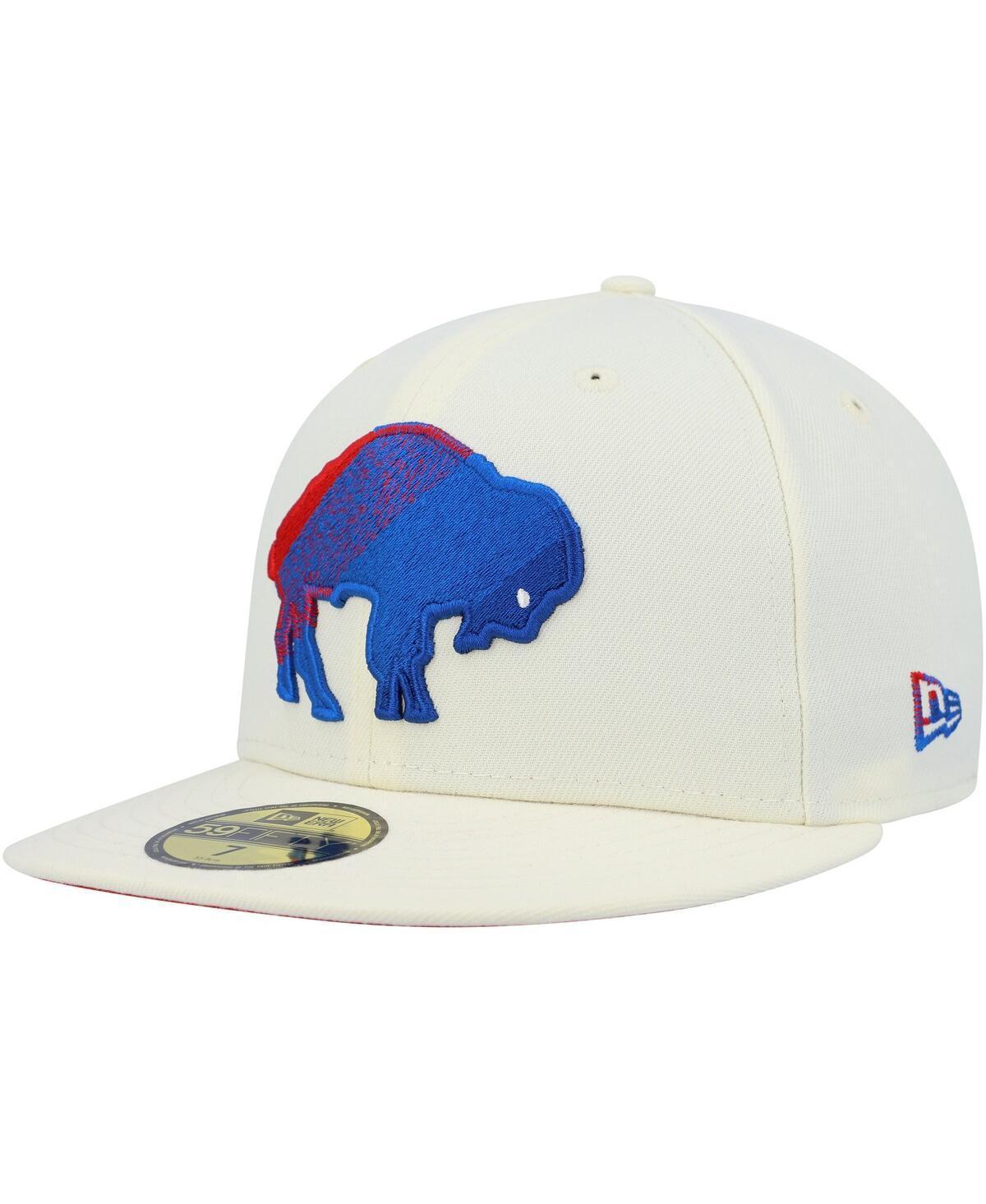 Men's New Era Cream Buffalo Bills Chrome Color Dim 59FIFTY Fitted Hat Product Image