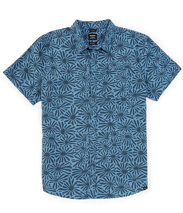 prAna Stimmersee Chalk High Tide Floral Short Sleeve Woven Shirt Product Image