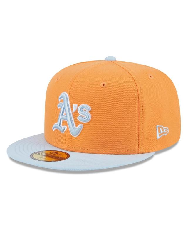 New Era Mens Orange Oakland Athletics Spring Color Basic Two-Tone 59FIFTY Fitted Hat - Orange, Light Blue Product Image