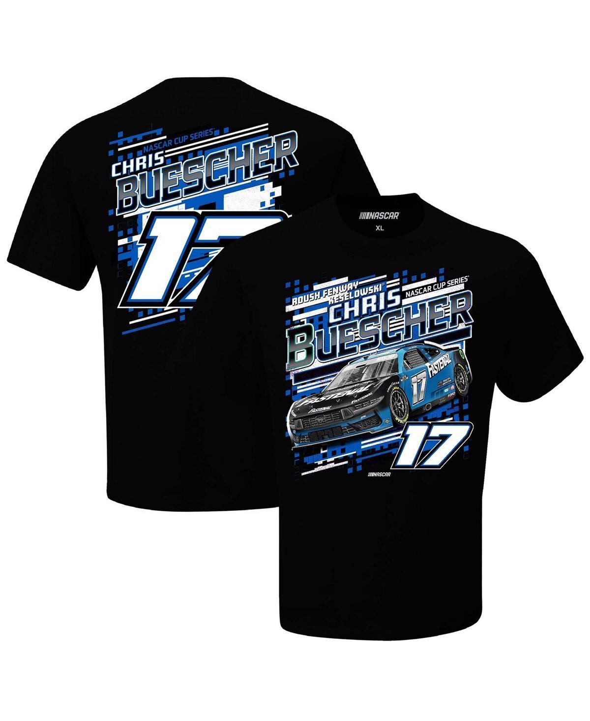 Checkered Flag Sports Mens Black Chris Buescher Patriot T-Shirt Product Image