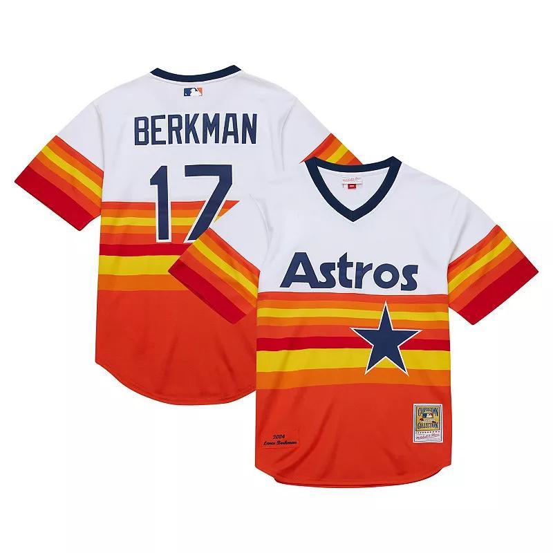 Mens Mitchell & Ness Lance Berkman Houston Astros 2004 Cooperstown Collection Authentic Throwback Jersey Product Image