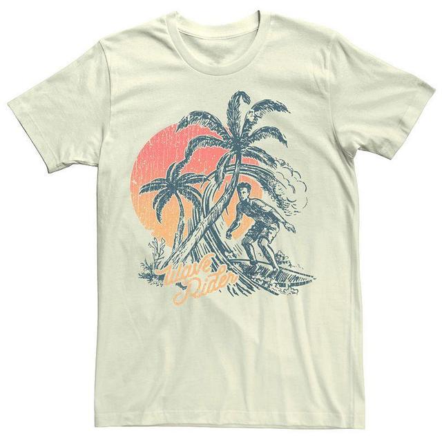 Mens Wave Rider Surfer Palm Trees Graphic Tee Product Image