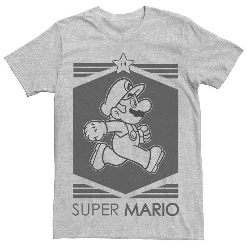 Mens Super Mario Bros Billion Tee Athletic Grey Product Image