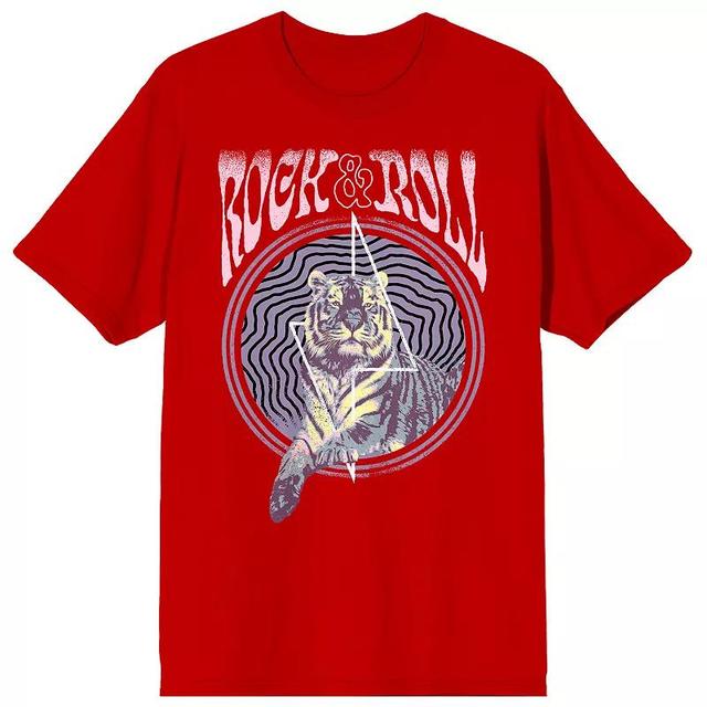 Mens Vintage-Style Rock & Roll Graphic Tee Product Image