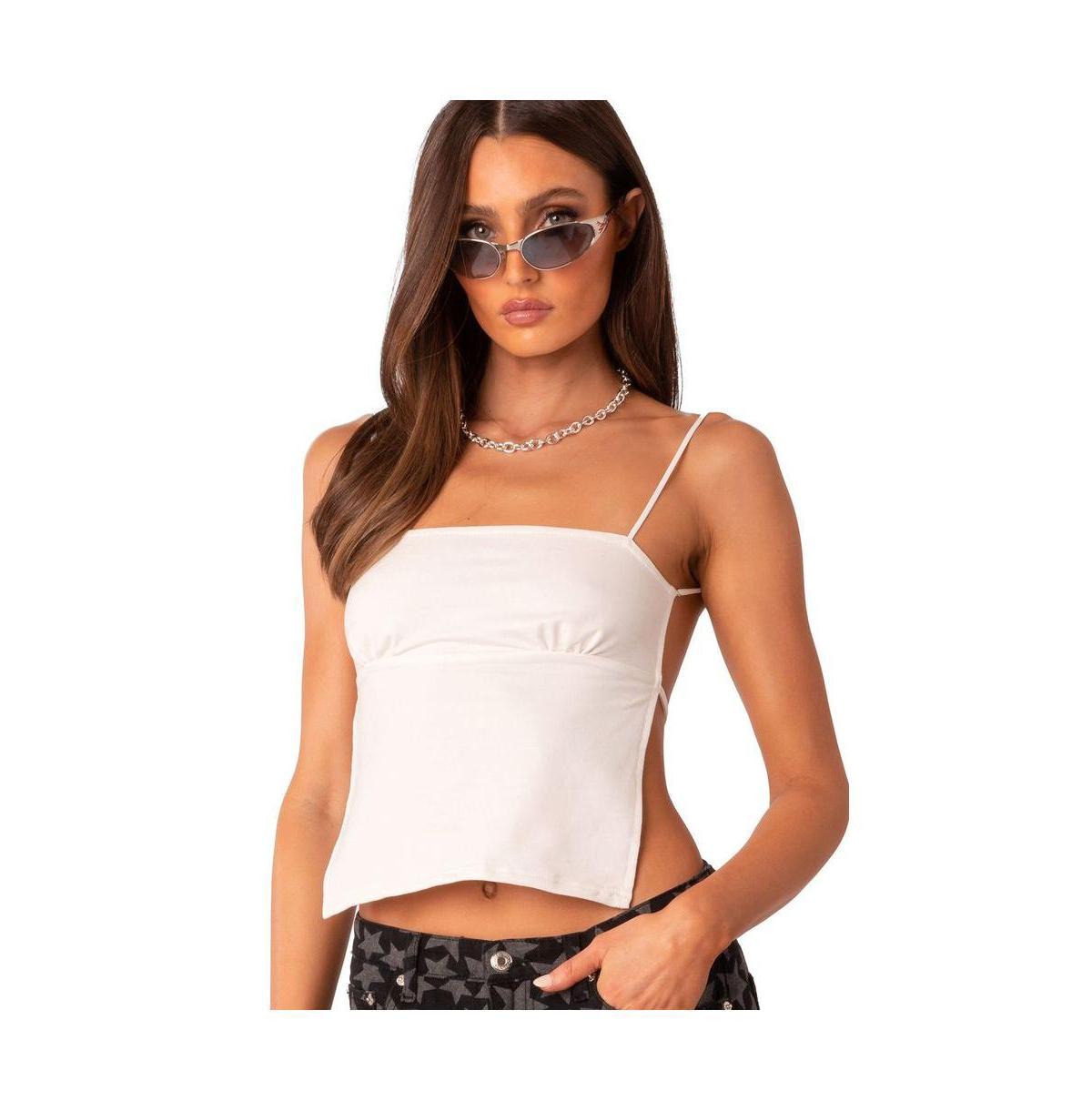 Womens Open Back Top With Straight Neckline Product Image