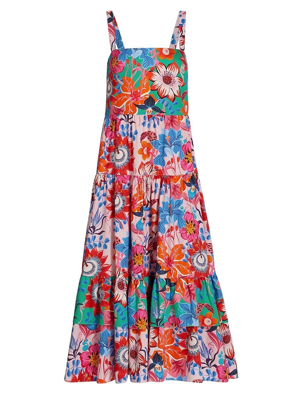 Womens Daniela Floral Tiered Midi-Dress Product Image