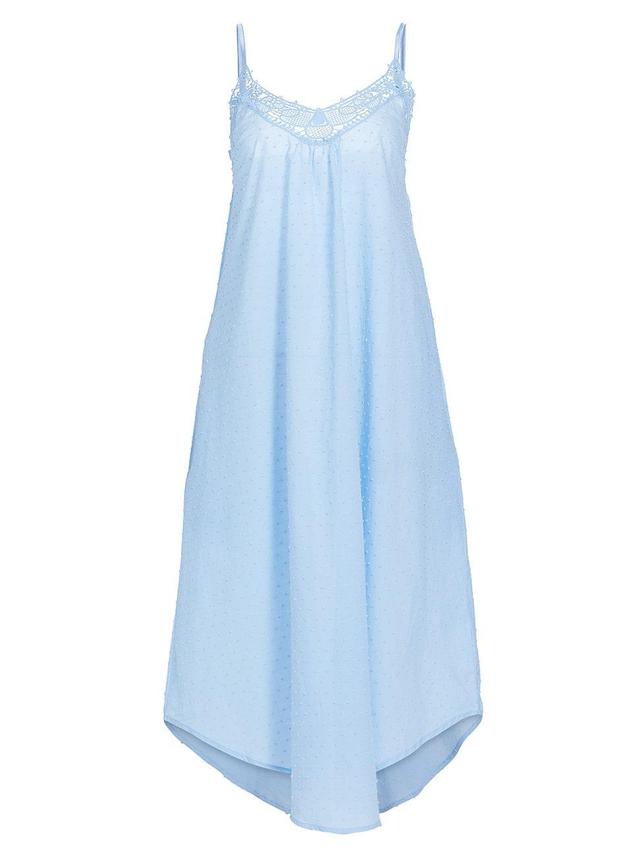 Womens Lace-Trimmed Swiss Dot Nightgown Product Image