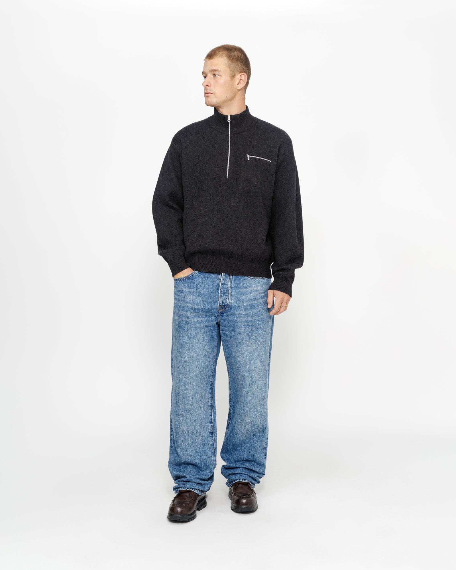 HALF ZIP MOCK NECK SWEATER Male Product Image